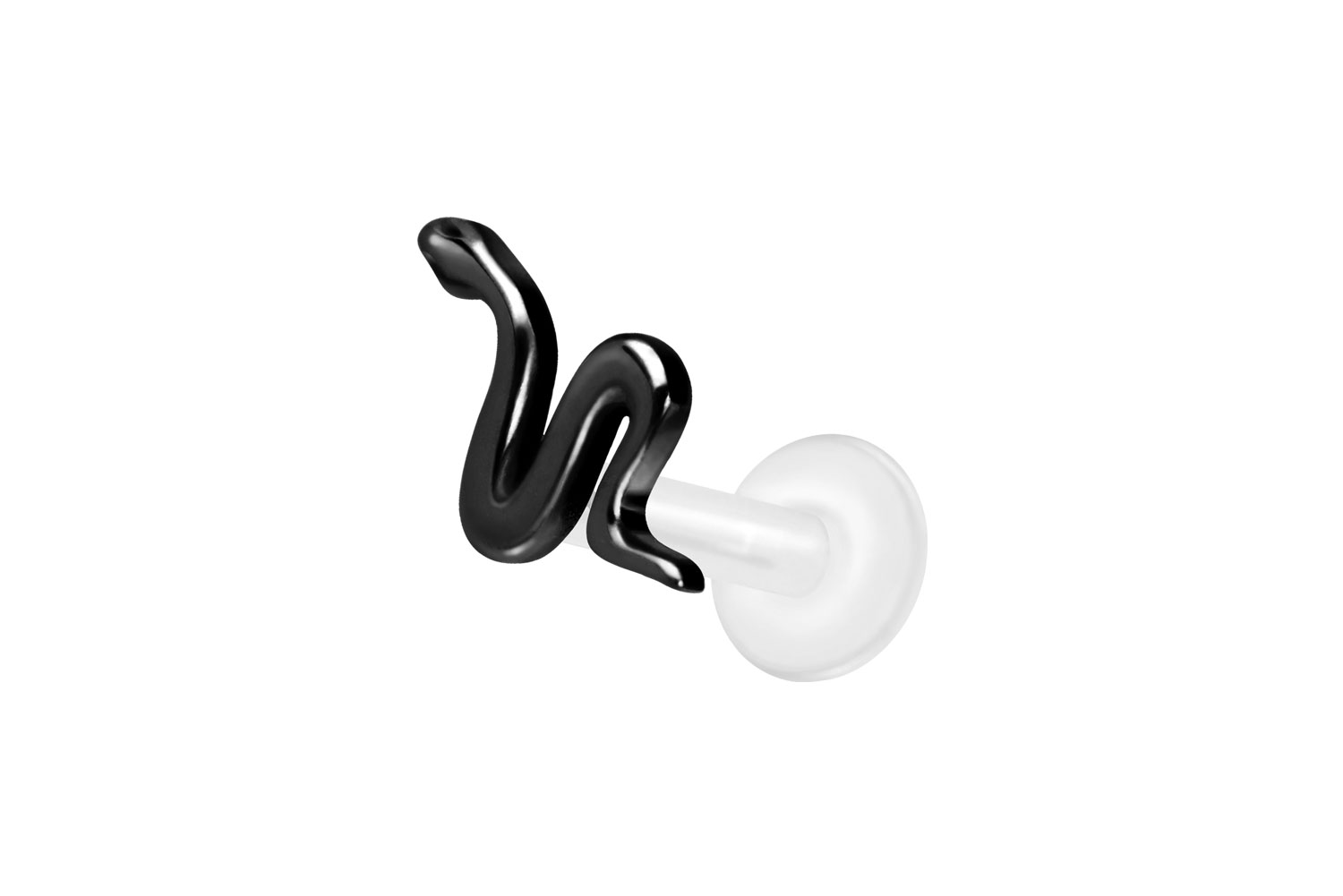 PTFE Labret Piercing mit Innengewinde + Titan-Aufsatz SCHLANGE